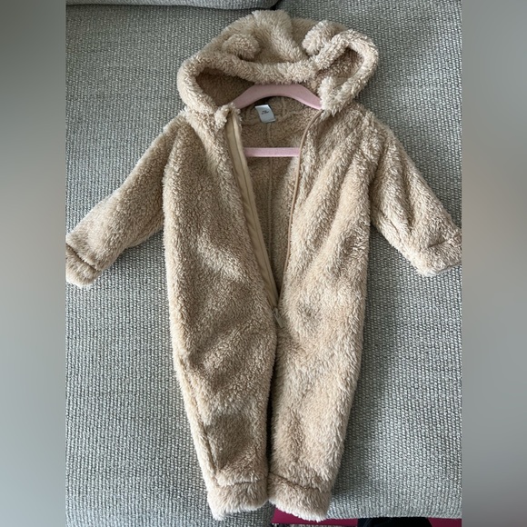Other - Baby faux-fur hoodie one piece. Light brown color. 6-12 month. Like new!
